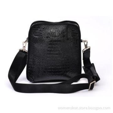 Custom Fine Handicraft Fashion Mens Leather Bag with Nylon